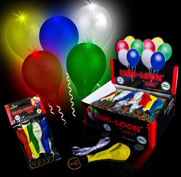 LED nafukovací balonky BAREVNÉ (MIX) sada 5 ks