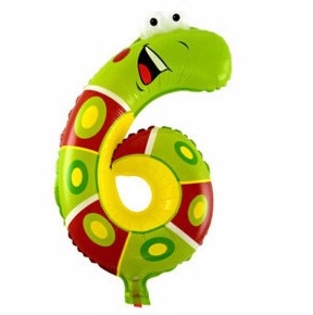 Dětské číslo 6 žížala nafukovací balónek 40 cm (F816)