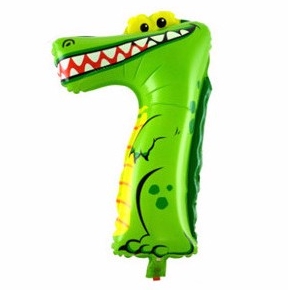 Dětské číslo 7 krokodýl nafukovací balónek 40 cm (F817)