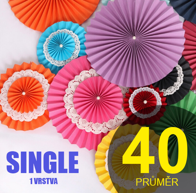 Závěsná papírová rozeta S3 SINGLE průměr 40 cm