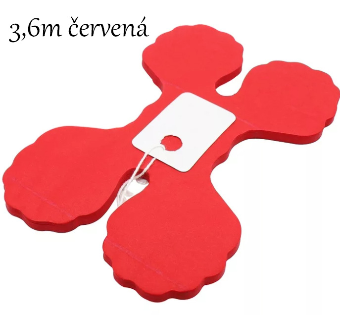 ČTYŘLÍSTEK - papírový řetěz 3,6 m - červený