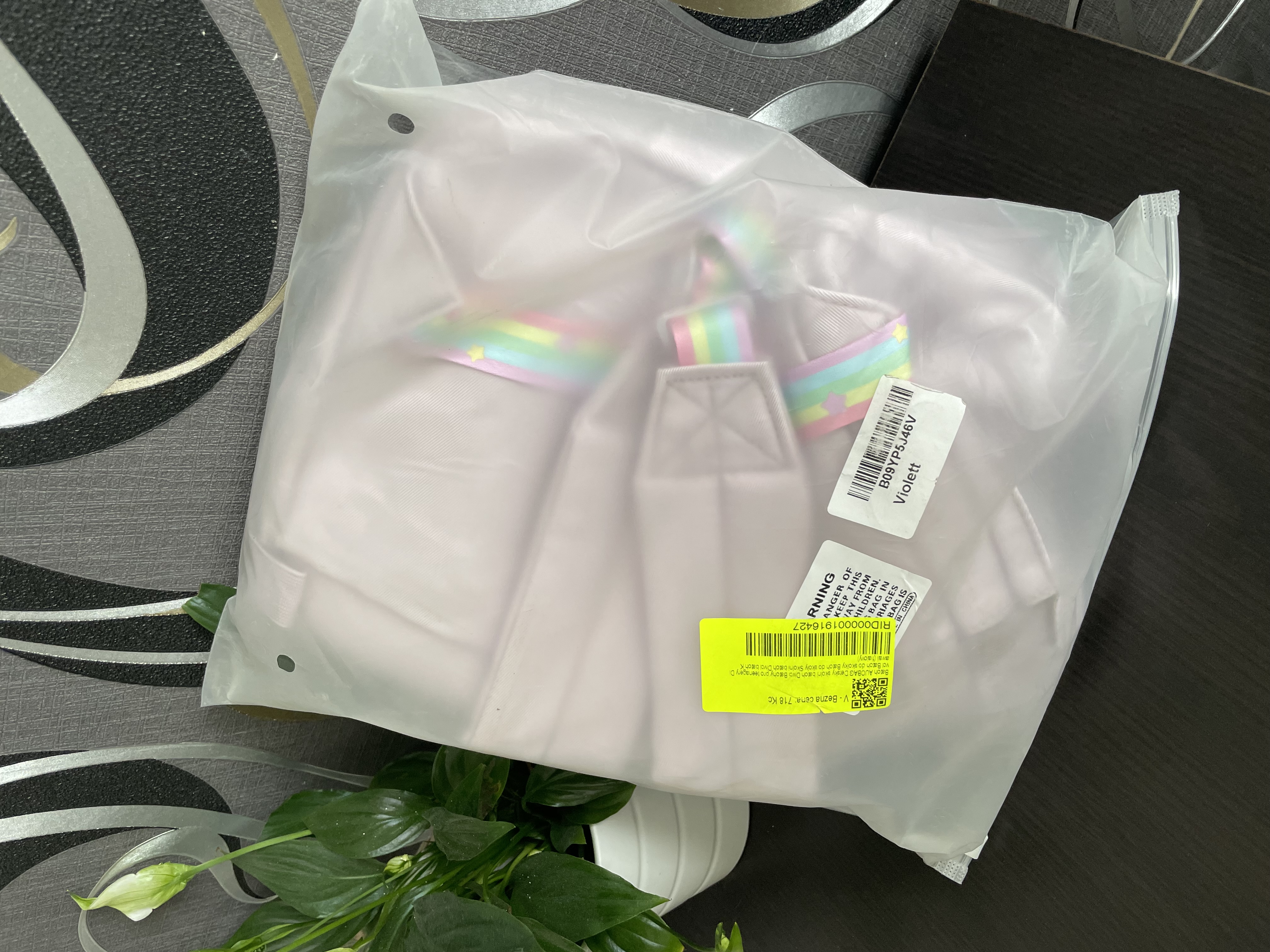 AUOBAG Školní batoh pro dívky kawaii, fialový OK0203