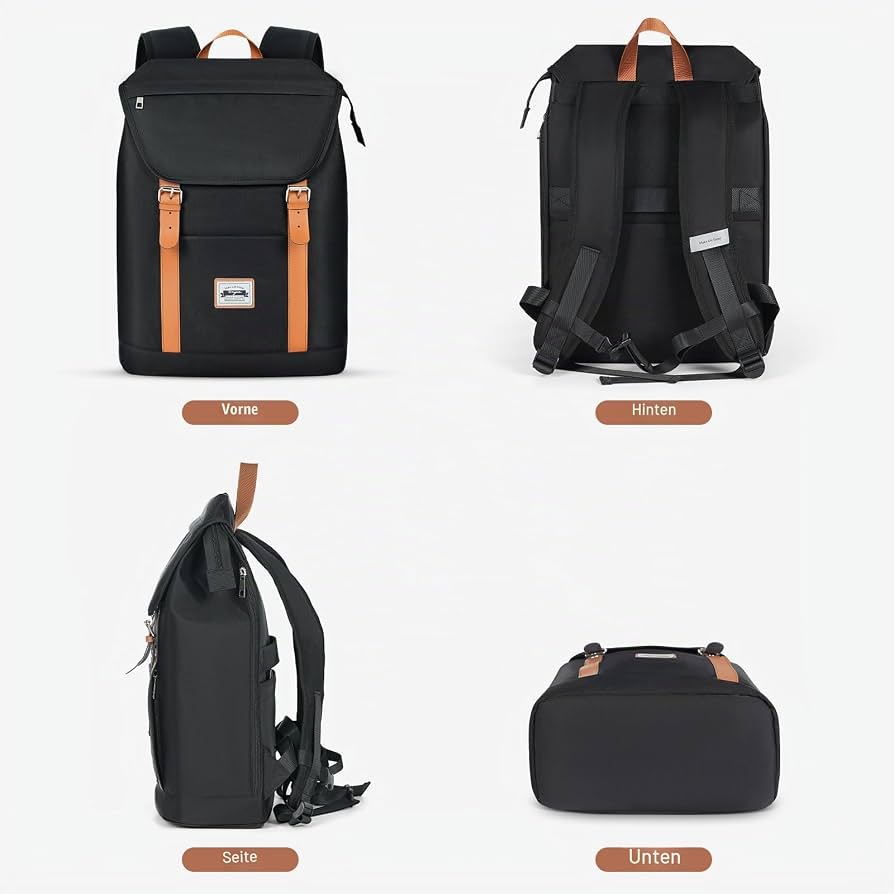 Tonyeee černý školní batoh pro teenagery, 15,6" laptop OK0250