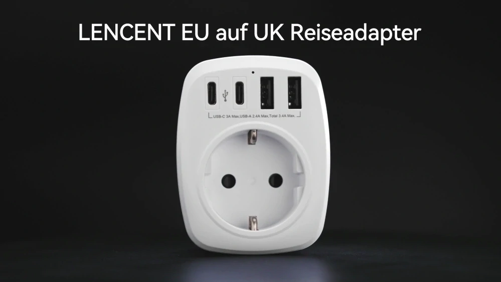 Cestovní adaptér LENCENT do Velké Británie a Irska 5v1 OK1039