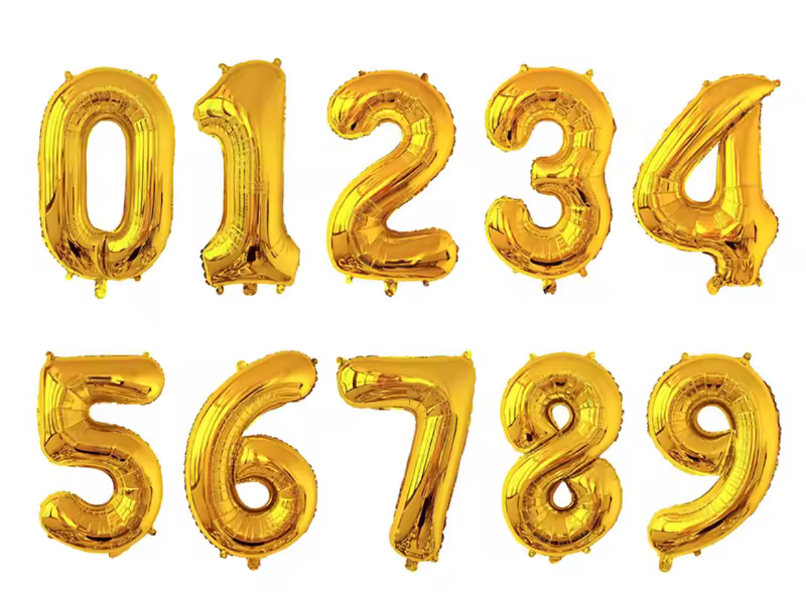 Číslo 7 zlatý nafukovací balónek 40 cm (F807)