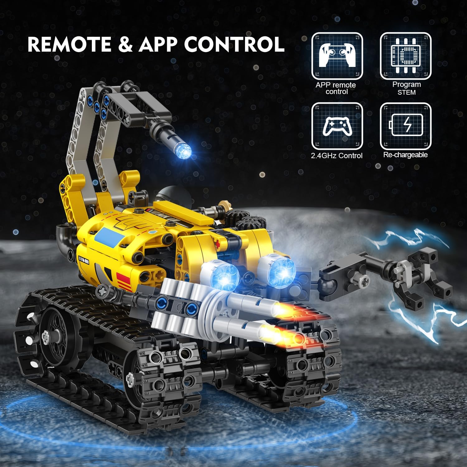 CUBIMANA Robotická stavebnice 5 v 1, RC + app, 560 dílů – od 10 let