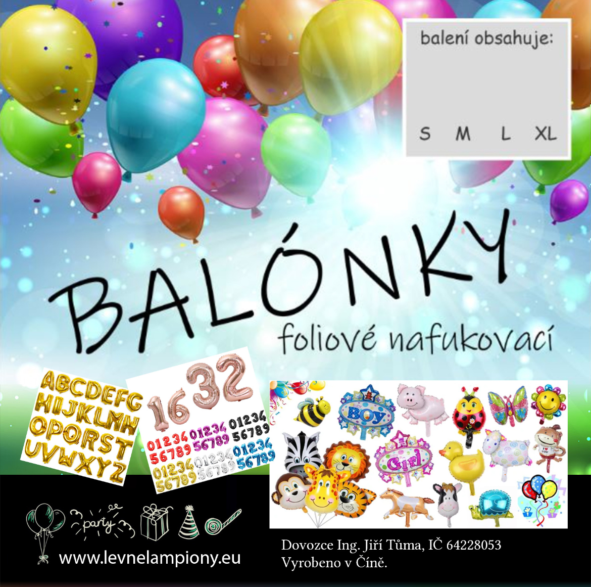 Číslo 7 zlatý nafukovací balónek 40 cm (F807)