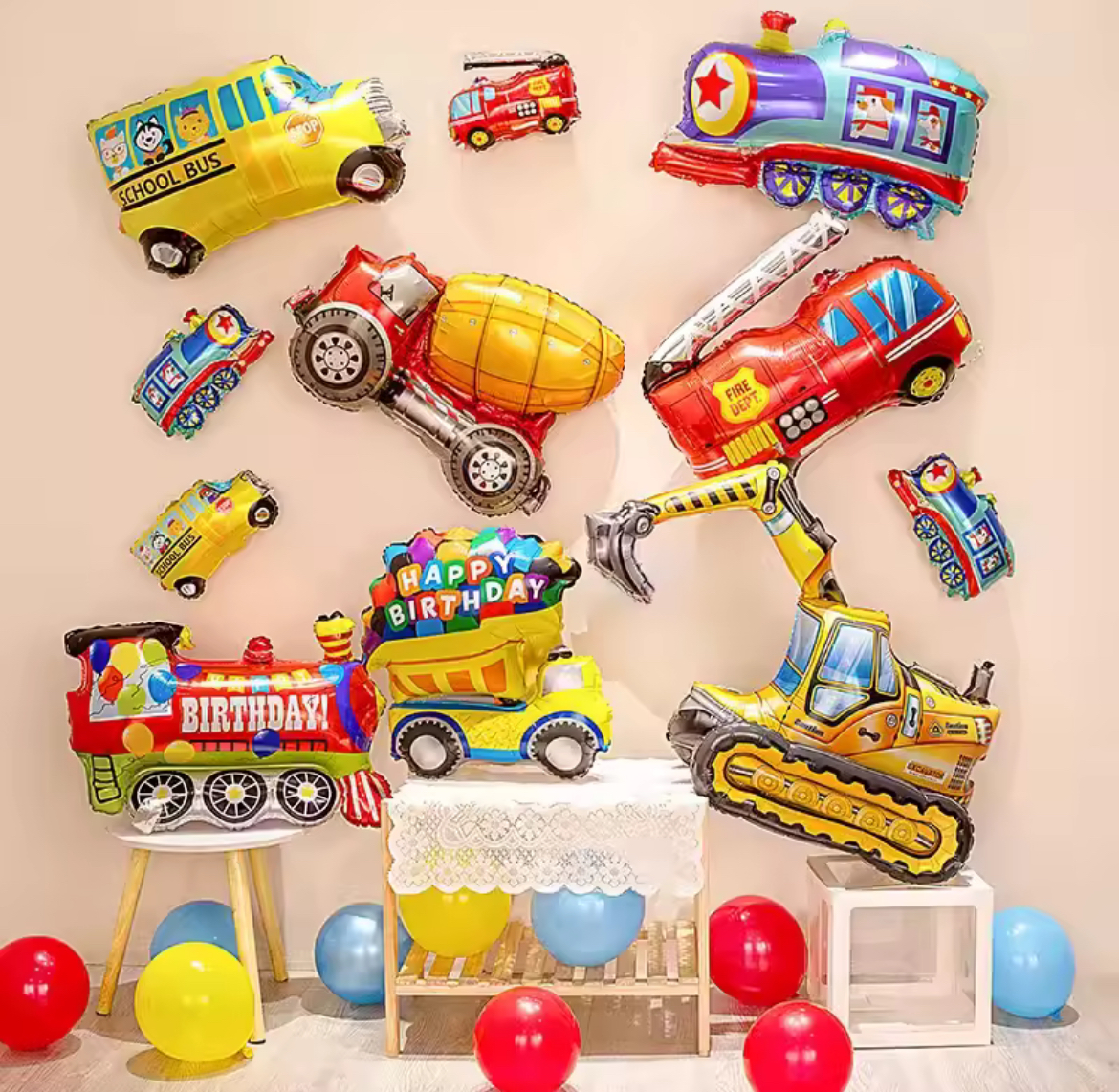 Lokomotiva modrá nafukovací balónek malý cm (F178)