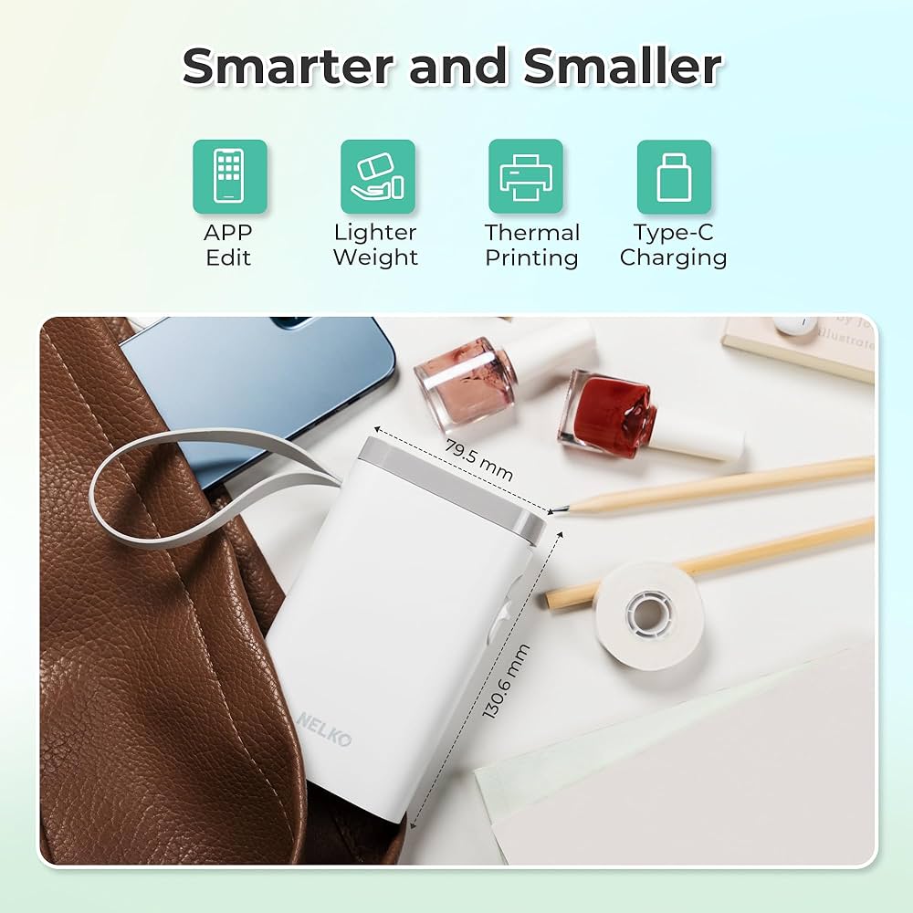 Nelko P21 Bluetooth tiskárna štítků, mini přenosná, bílá OK0204