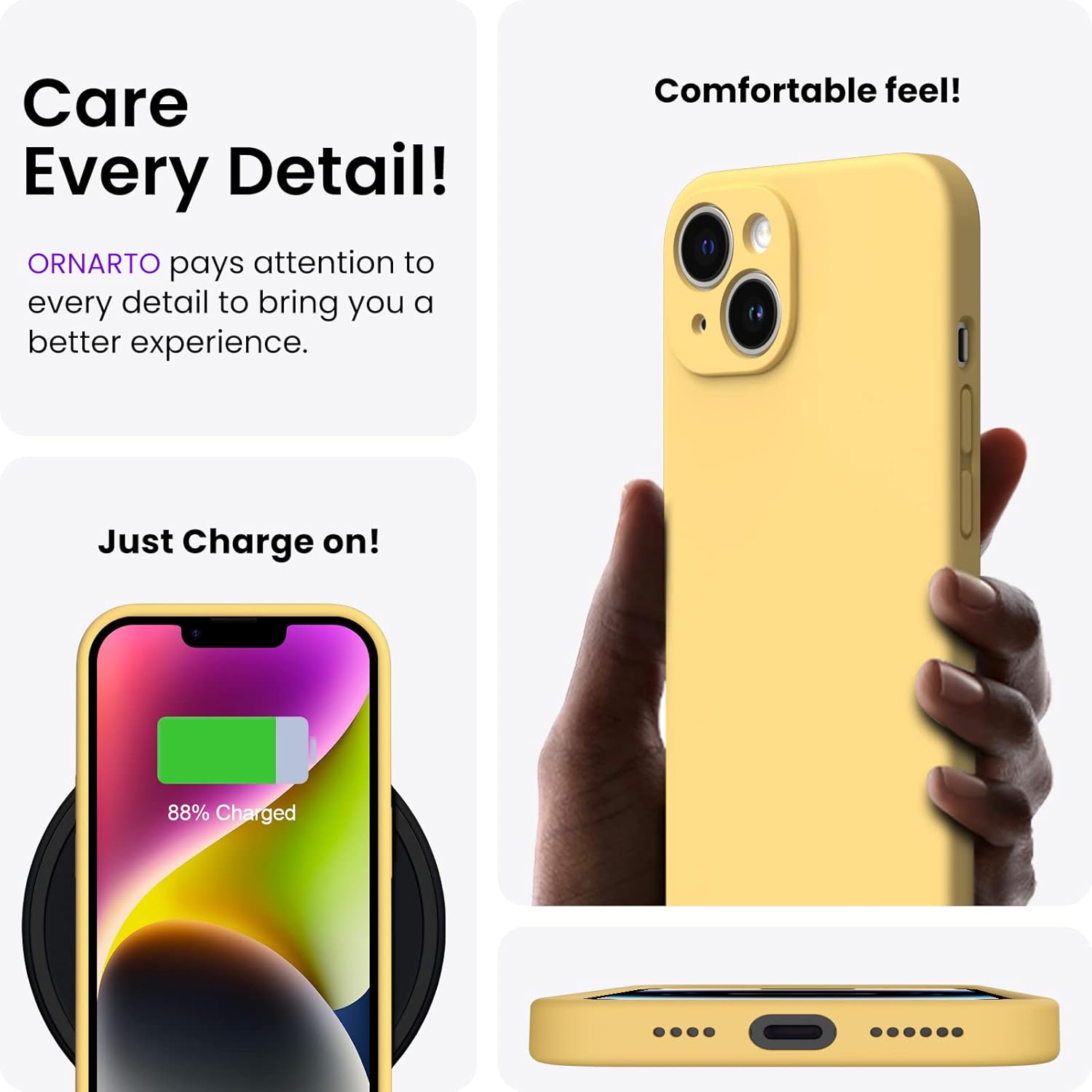 ORNARTO Silikonové pouzdro iPhone 14 Plus + 2× fólie OK0201