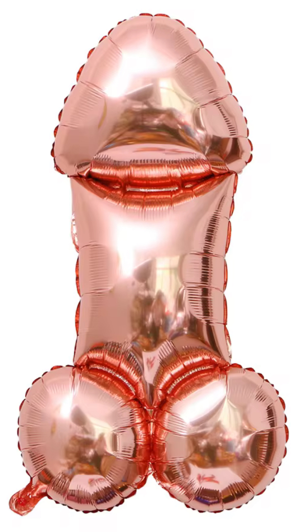 Penis velký stříbrný nafukovací balónek 100 x 49 cm (F444)