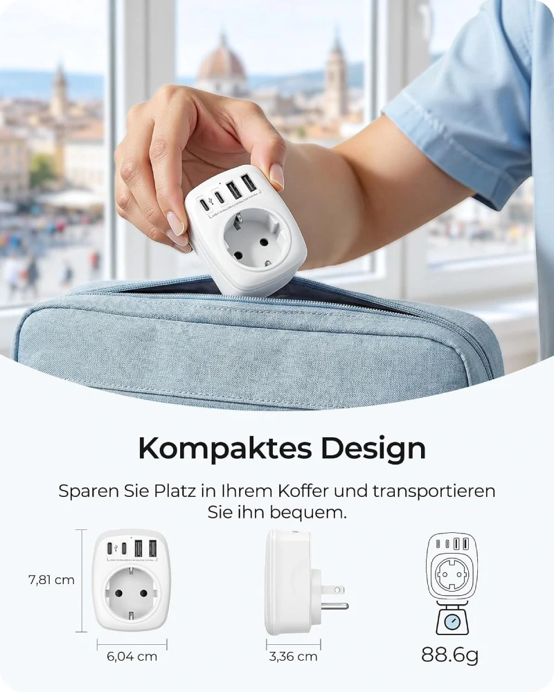 Cestovní adaptér LENCENT do USA, Kanady a Mexika 5v1 OK1033