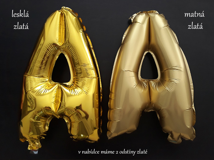 Písmeno F zlatý nafukovací balónek 40 cm (F006)