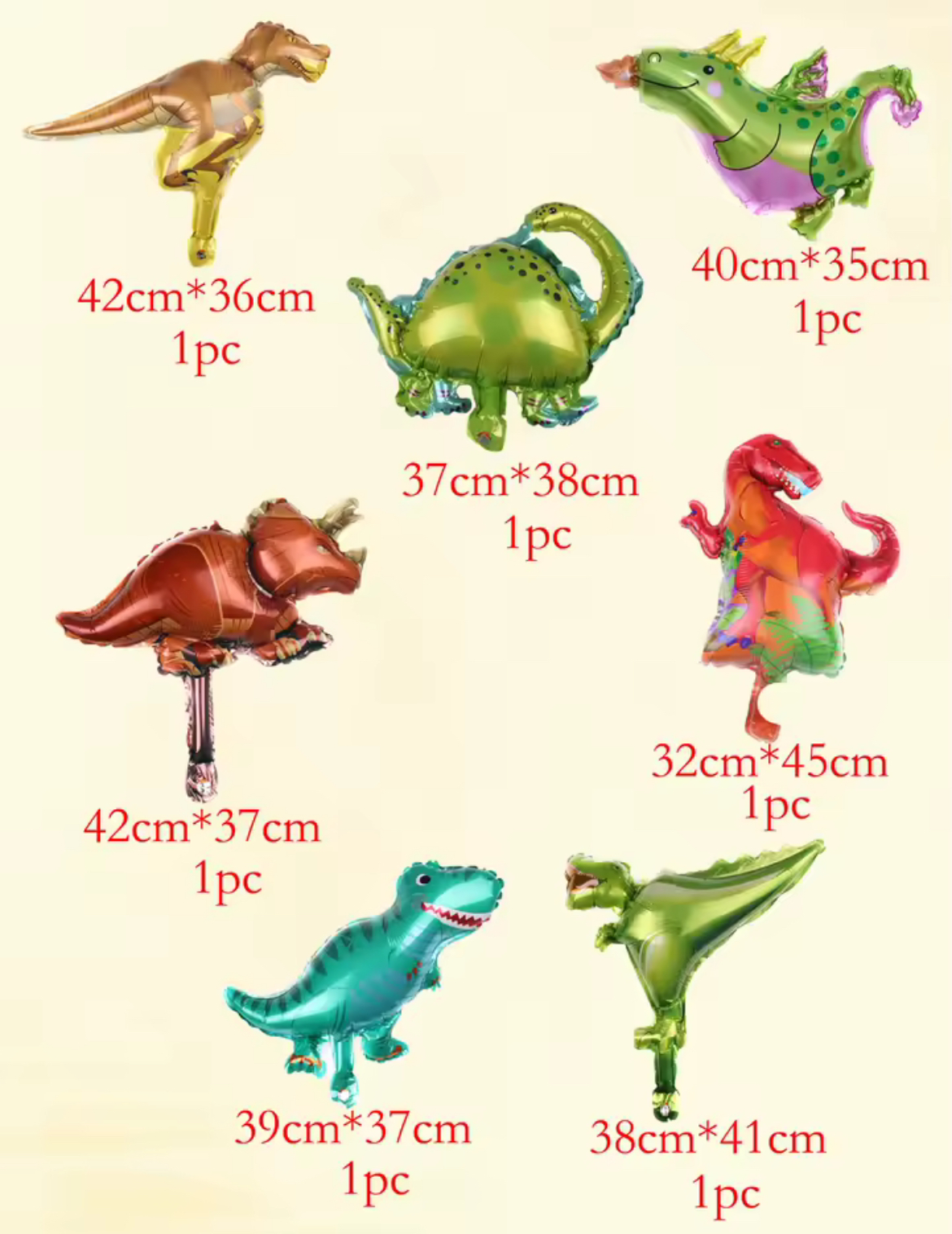 Dinosaurus nafukovací balónek malý 35 x 39 cm (F171)