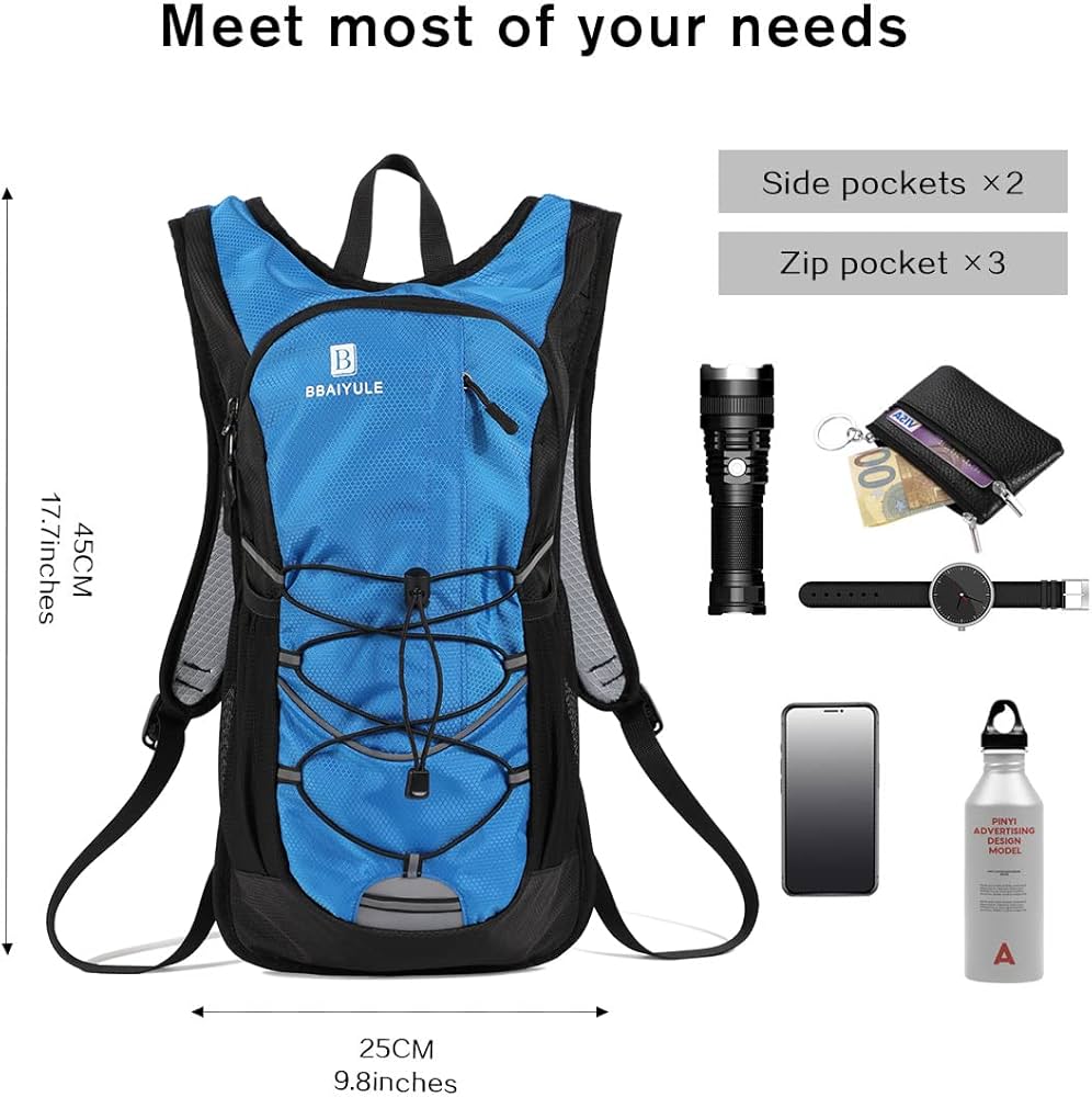 BBAIYULE běžecký a cyklistický batoh s pitným vakem 2 l