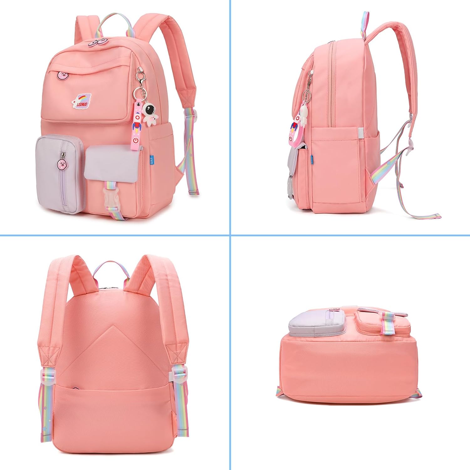 AUOBAG Školní batoh pro dívky kawaii, růžový OK0202