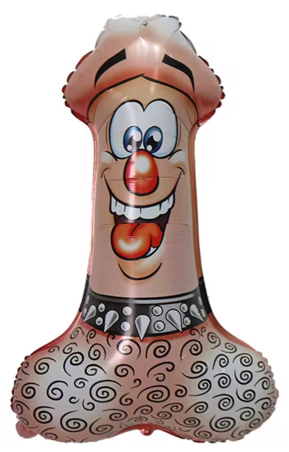 Penis velký stříbrný nafukovací balónek 100 x 49 cm (F444)