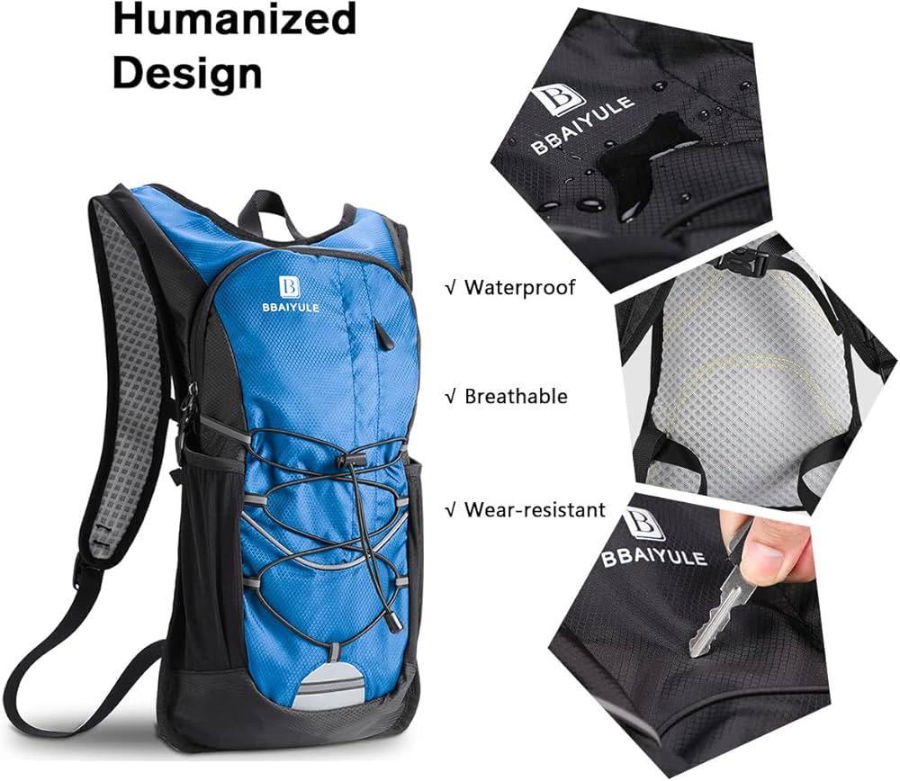 BBAIYULE běžecký a cyklistický batoh s pitným vakem 2 l
