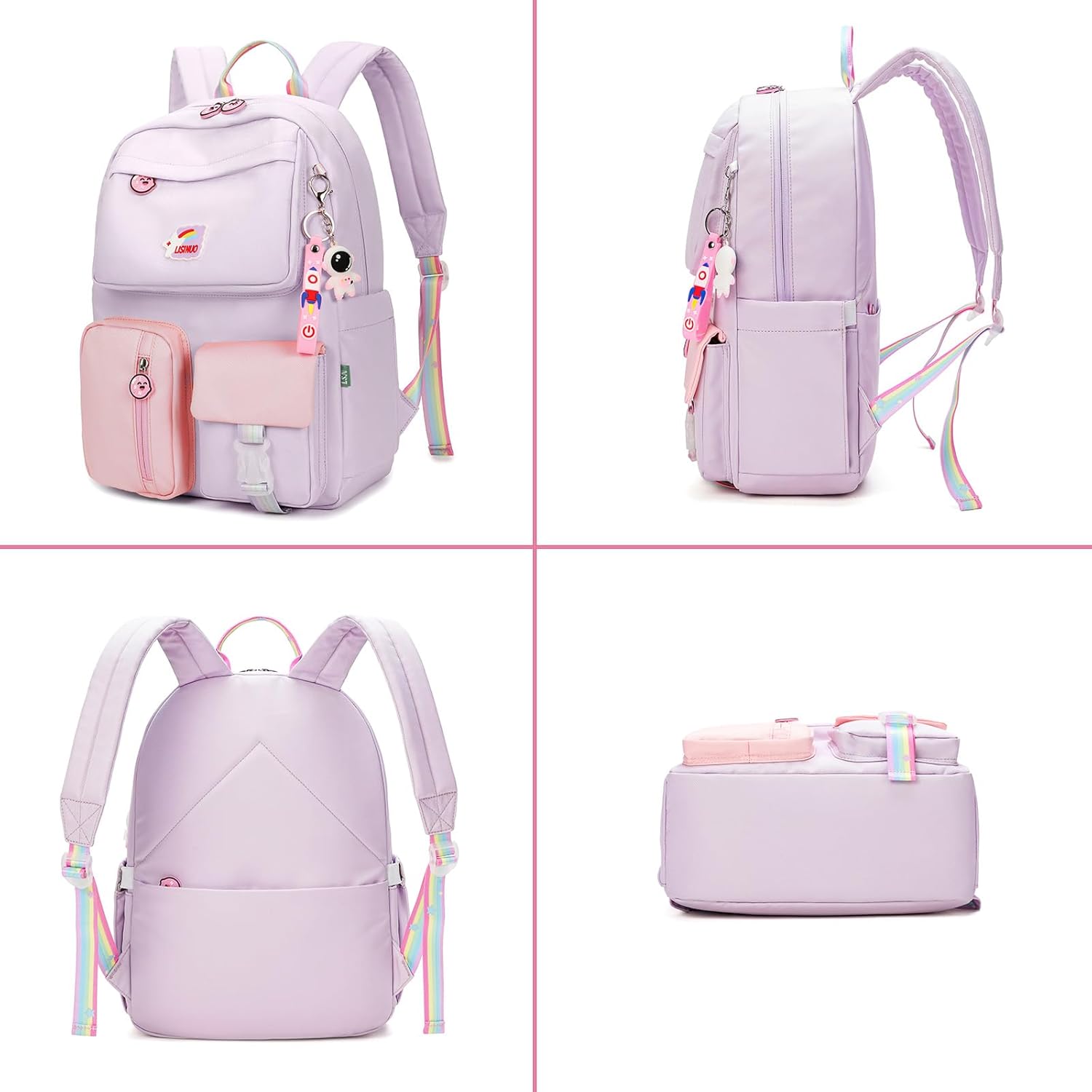AUOBAG Školní batoh pro dívky kawaii, fialový OK0203
