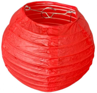 Červený kulatý lampion stínidlo průměr 15 cm