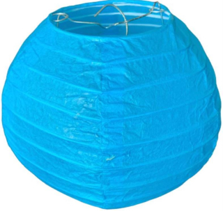 Modrý kulatý lampion stínidlo průměr 15 cm