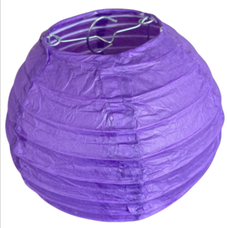 Tmavě fialový kulatý lampion stínidlo průměr 15 cm