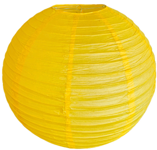 Žlutý kulatý lampion stínidlo průměr 60 cm