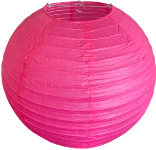 Malinově růžový kulatý lampion stínidlo průměr 35 cm