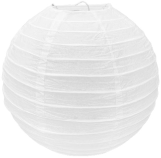 Bílý kulatý lampion stínidlo průměr 20 cm