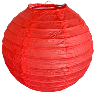 Červený kulatý lampion stínidlo průměr 20 cm