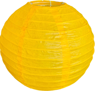 Žlutý kulatý lampion stínidlo průměr 20 cm