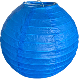 Modrý kulatý lampion stínidlo průměr 20 cm