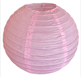 Světle růžový kulatý lampion stínidlo průměr 30 cm