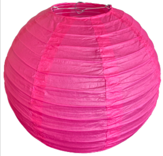 Malinově růžový kulatý lampion stínidlo průměr 30 cm