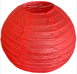 Červený kulatý lampion stínidlo průměr 30 cm