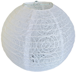 Bílý perforovaný kulatý lampion stínidlo průměr 30 cm motiv ulita