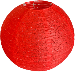 Červený perforovaný kulatý lampion stínidlo průměr 30 cm motiv ulita