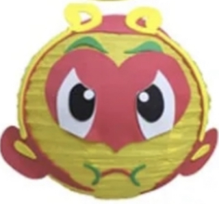 Dětský kulatý lampion průměr 20 cm DYI kreativní sada opička