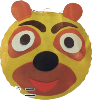 Dětský kulatý lampion průměr 20 cm DIY kreativní sada medvěd