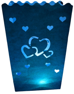 Candle Bags CB24 modré srdce měsíc balení 10ks dekorativních lampionů