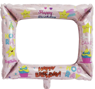 Rámeček Happy Birthday modrý pro kluky  nafukovací balónek  57 x 55 cm (F396)