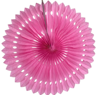 Růžová papírová rozeta vějíř S1 průměr 30 cm