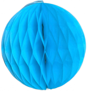 Světle modrá  papírová koule honeycomb průměr 10 cm