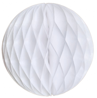 Bílá papírová koule honeycomb průměr 25 cm