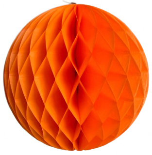 Oranžová papírová koule honeycomb průměr 30 cm