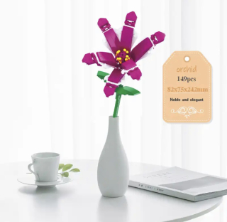 BLOCKS Mini orchidej tmavá lila 149 dílů (BEZ KRABICE)