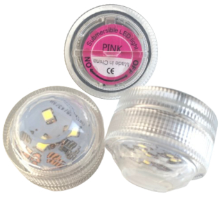 Růžové vodotěsné ponorné LED světlo do vody DekorLED3V