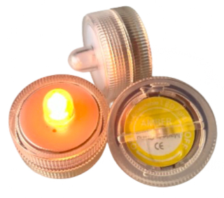 Žluté vodotěsné ponorné LED světlo do vody DekorLED1V 