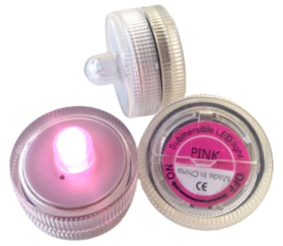 Růžové vodotěsné ponorné LED světlo do vody DekorLED1V