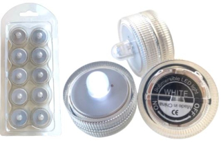 10x bílé vodotěsné ponorné LED světlo do vody DekorLED1V
